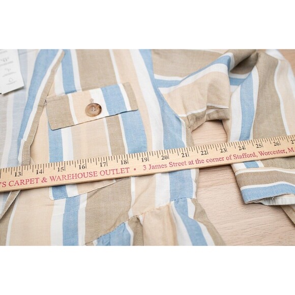 NEW Zara M open blazer cardigan top pockets linen blend peplum light jacket - Picture 5 of 6